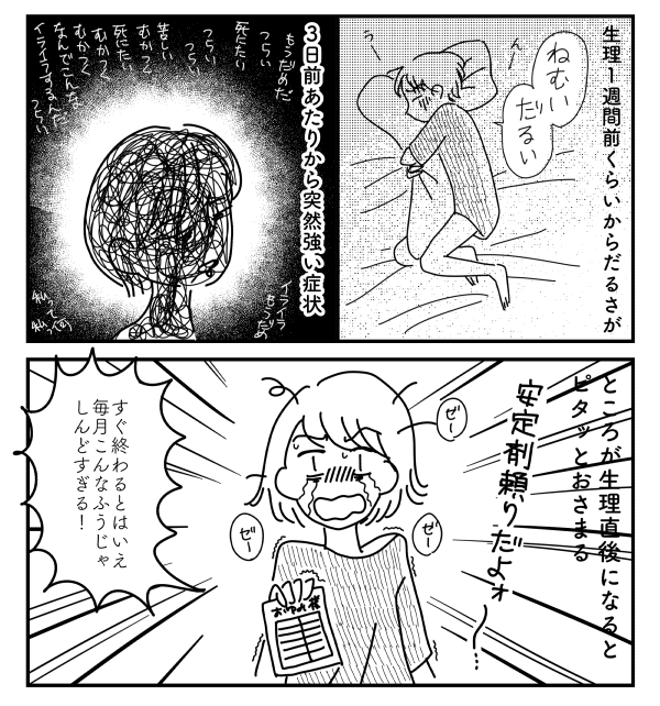 死に 生理 たく なる 中