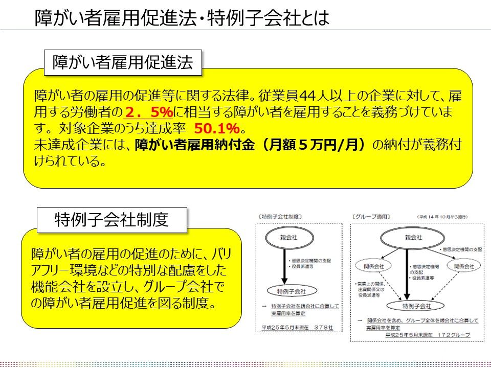 障がい者雇用を支える法制度と特例子会社の仕組み：鈴木さんが活用した社会復帰への道筋